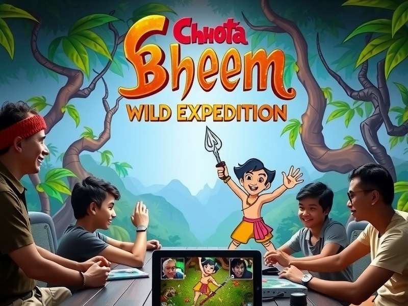 Chhota Bheem Wild Expedition game cover featuring Bheem in jungle